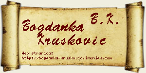 Bogdanka Krušković vizit kartica